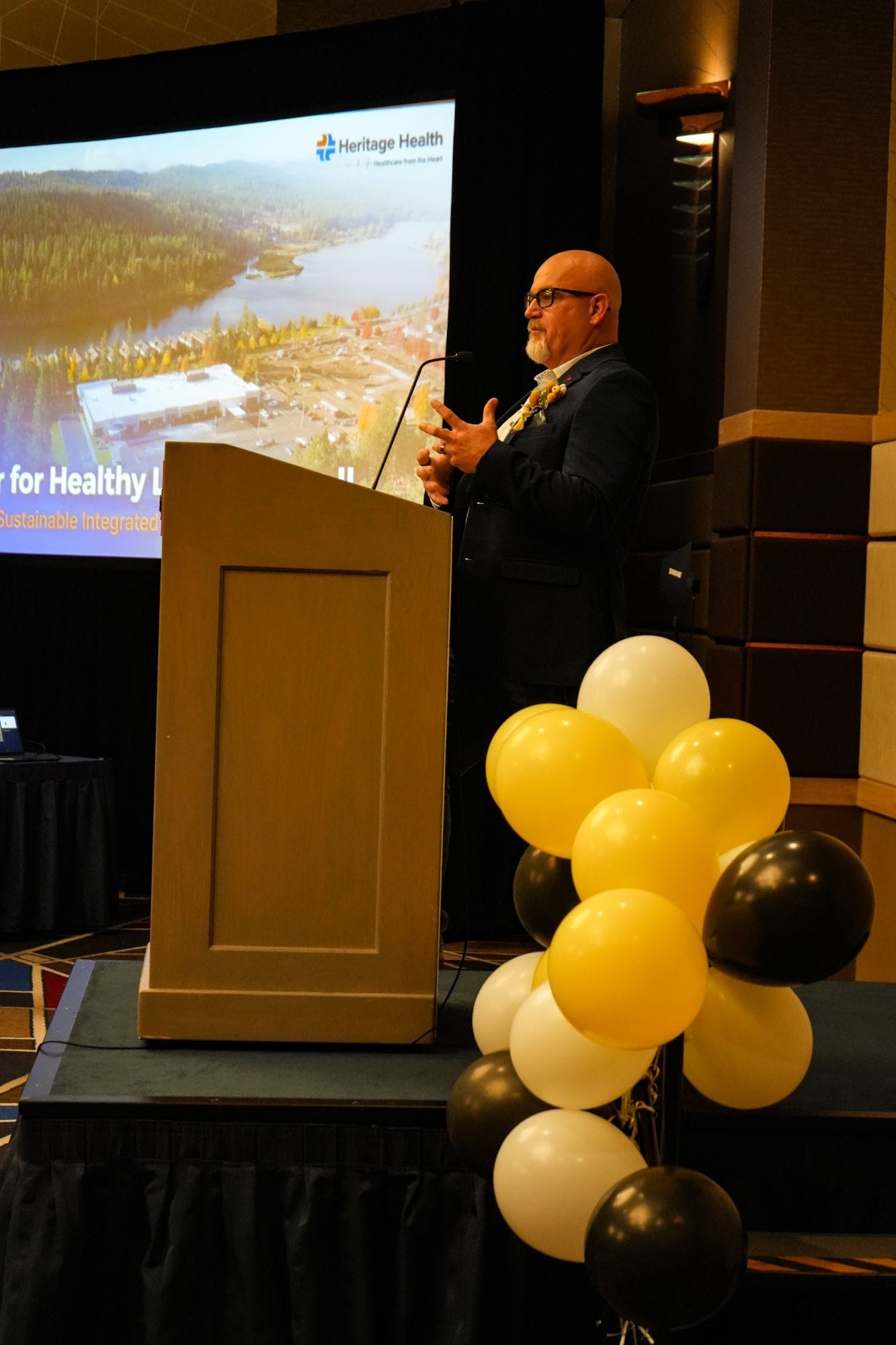 Mike Baker presenting at a Heritage Health event