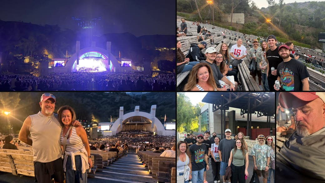 Family and friends at the Hollywood Bowl for the final night of Jon Bellion’s Father Figure tour